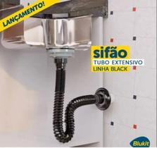 Sifão Tubo Extensivo 70cm com Anel de PVC Black Blukit