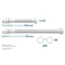 Sifão Tubo Extensivo Sanfonado Universal 70cm Branco Blukit Sifão Tubo Extensivo Sanfonado Universal 70cm Branco Blukit