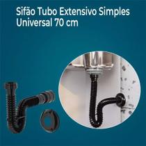 Sifão Tubo Sanfonado Extensivo Universal Black 70cm - 3 Und