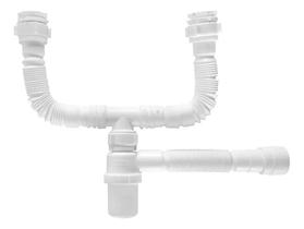 Sifão Universal Sanfonado Duplo Com Copo Astra Cor Branco Sifão Universal Sanfonado Duplo Com Copo Astra Cor Branco