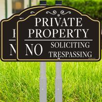 Sign Bmytoo Private Property No Trespassing de 12 x 8 polegadas - pacote com 2