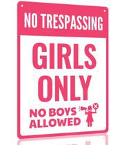 Sign Opix Design Cute Girls Only Funny Pink Bedroom Decor