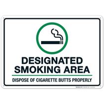 Sign Sigo assina área designada para fumar em alumínio de 25x35cm