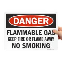 Sign SmartSign Danger: gás inflamável, não fumante, 25x35cm