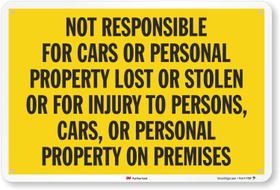 Sign SmartSign não é responsável por carros de alumínio de 12x18cm
