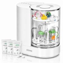 SIJING Lavadora, Esterilizador e Secador de Mamadeira com Câmara de Vidro Transparente, Limpador Automático 4 em 1 para Mamadeiras, Bicos, Chupetas e Peças de Bomba de Leite Materno SIJING Lavadora, Esterilizador e Secador de Mamadeira com Câmara de Vidro Transparente, Limpador Automático 4 em 1 para Mamadeiras, Bicos, Chupetas e Peças de Bomba de Leite Materno