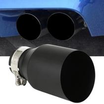 Silenciador Universal De Carro Em Aço Inoxidável Preto Fosco Com Ponta Reta Única