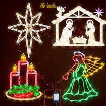 Silhueta de janela de Natal, luzes e decorações TRWYMZ 16" Silhueta de janela de Natal, luzes e decorações TRWYMZ 16"