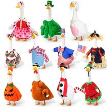 Silicherry Conjunto de 11 Roupas Temáticas para Gansos de 58 cm Silicherry Conjunto de 11 Roupas Temáticas para Gansos de 58 cm