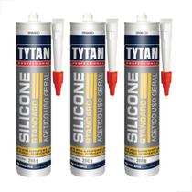Silicone Acetico Adesivo Branco 260g Standard Tytan - 3 un