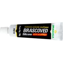 Silicone Acético Alta Temperatura Preto 50g Emb.c/16 un - Brascoved