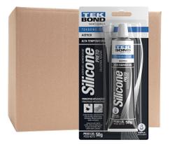 Silicone Acético Alta Temperatura Preto 50g Tekbond - Cx 12u