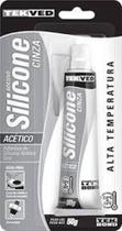 Silicone Acético Alta Temperatura Tekbond 50Gr Cinza