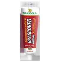 Silicone Acético Brascoved Alta Temperatura Vermelho Colméia 50g - Embalagem com 16 Unidades