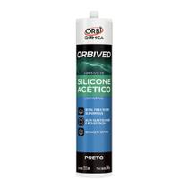 Silicone Acético Preto 240g - Orbi Silicone Acético Preto 240g - Orbi