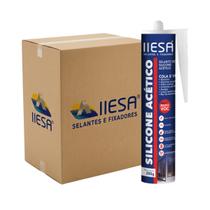 Silicone Acético Preto 250g IIESA 12 Peças