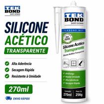 Silicone Acético TekBond Transparente Vedação Construção 270ml/256g Silicone Acético TekBond Transparente Vedação Construção 270ml/256g