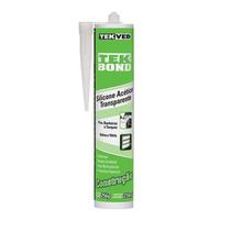 Silicone Acético Transparente Construção 256g - Vedação Pias, Vasos e Box - Resistente UV - TEKBOND
