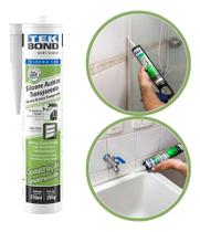 Silicone Acético Transparente Tubo 256g/270ml Tekbond Aplica Silicone Acético Transparente Tubo 256g/270ml Tekbond Aplica