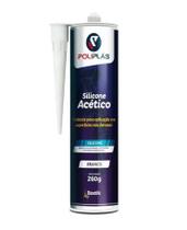 Silicone Acético Uso Geral Cor: Branco 260GR REF: 8132 -POLIPLAS Silicone Acético Uso Geral Cor: Branco 260GR REF: 8132 -POLIPLAS