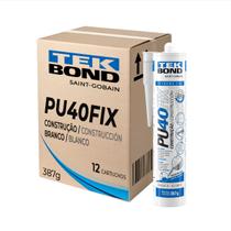Silicone Adesivo Selante Pu 40 Fix 387g Construção Kit C/12- Branco