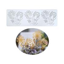 Silicone Bolo Decoração Ferramenta, Flores Lace Mold, Daisy Border Decoração, Cozinha Baking Tool