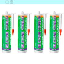 Silicone Branco 450G Selante Acrílico Base De Água 4 Unidades Branca