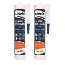 Silicone Branco Base Agua P/ Acabamento Rodapé 440g- 2 Unid