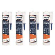 Silicone Branco Base Agua P/ Acabamento Rodapé 440g- 4 Unid