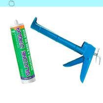 Silicone Dagua Acrilico Cartucho 450G Marrom E Aplicador Cinza