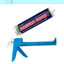 Silicone Estrutural Preto Cartucho 400G Sbrix E Aplicador Preto