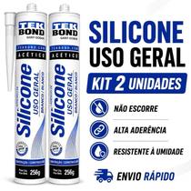 Silicone Kit 2 Unidades Adesivo Acético Branco 256g Tekbond Silicone Kit 2 Unidades Adesivo Acético Branco 256g Tekbond