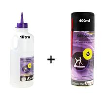 Silicone Lubrificante Esteira 1 Litro + Spray Academia 400ML - SILICONE PAULISTA