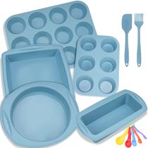 Silicone Nonstick Assar panelas Mofo Bandeja De Suprimentos Ferramentas Bakeware Set, BPA Free Food Grade para Muffin Pizza Tiramisu Pão Pão Bolo Pan Folhas de Biscoito Kit para forno