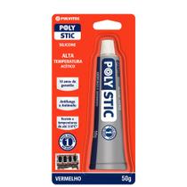 Silicone Polystic Alta Temperatura 50g - Vermelho - Pulvitec Silicone Polystic Alta Temperatura 50g - Vermelho - Pulvitec