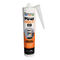 Silicone PU40 Preto Adesivo Cola Vedação Barone 400g Multiuso