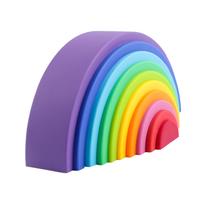 Silicone Rainbow Stacker BLUE GINKGO para crianças de 3 anos ou mais Silicone Rainbow Stacker BLUE GINKGO para crianças de 3 anos ou mais