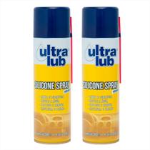 Silicone Spray Lubrificante 300ml Automotivo Ultra Lub Kit c/ 2