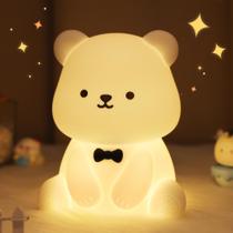 Silicone YuanDian Cute Bear Night Light com 8 cores Silicone YuanDian Cute Bear Night Light com 8 cores