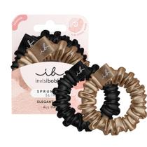 Silk Scrunchie invisibobble Sprunchie Slim preto e dourado x2 Silk Scrunchie invisibobble Sprunchie Slim preto e dourado x2