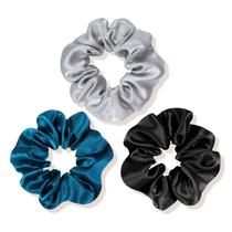 Silk Scrunchies OLESILK 100% seda de amora para dormir o cabelo, pacote com 3