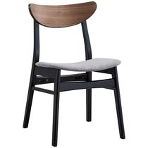 Silla Acme Rebi tapizada en madera y tela gris/negro (2 unidades)