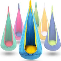 Silla Colgante para Niños Tipo Pód Y-STOP Hamaca Azul y Amarilla