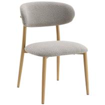 Silla de Comedor Lateral Acme Kacey de Metal y Tela Gris Juego de 2