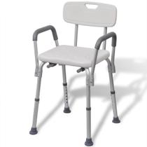 Silla de Ducha vidaXL de Aluminio Ligero Ajustable Blanca