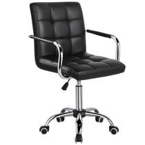 Silla de Escritorio Yaheetech Giratoria de Cuero Sintético con Brazos y Ruedas