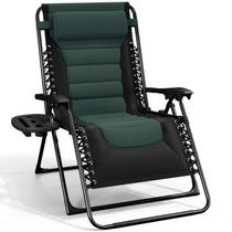 Silla de Gravedad Cero Plegable Nestl para Exteriores Acolchonada con Respaldo Ajustable Negro/Verde