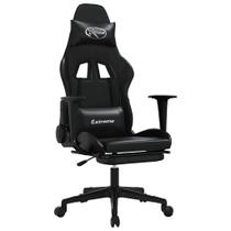 Silla de Juego con Masaje vidaXL Reclinable con Reposapiés Negra Silla de Juego con Masaje vidaXL Reclinable con Reposapiés Negra
