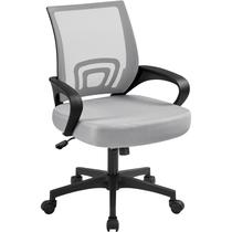 Silla de Oficina Ergonómica de Respaldo Medio con Malla Yaheetech Gris Silla de Oficina Ergonómica de Respaldo Medio con Malla Yaheetech Gris