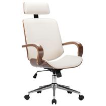 Silla de Oficina Giratoria vidaXL Diseño Moderno en Cuero Sintético Crema Silla de Oficina Giratoria vidaXL Diseño Moderno en Cuero Sintético Crema